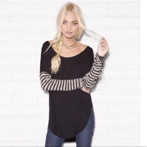 LF Emma & Sam black and gray stripe long sleeve